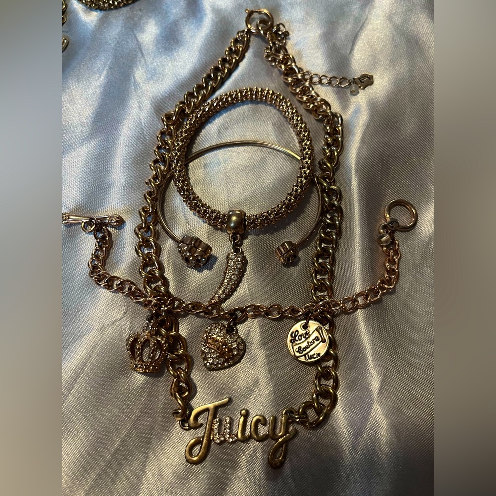Juicy couture necklace and bracelet set